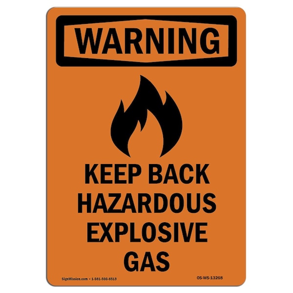 Safety Sign, OSHA WARNING, 5" Height, Keep Back Hazardous, Portrait, 10PK
